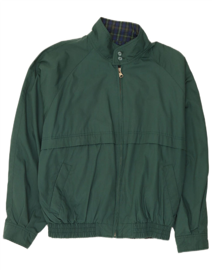 Vintage Herren Wendejacke UK 38 Mittelgrünes Polyester