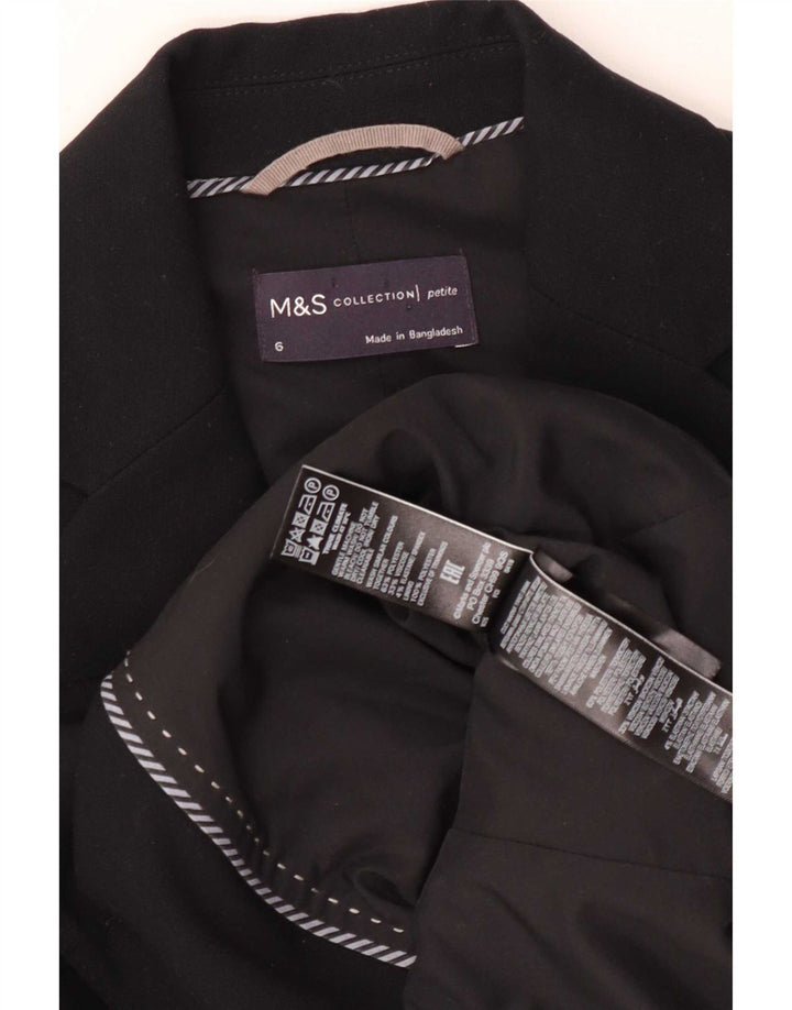 Marks & Spencer Damen 2-Knopf-Blazerjacke UK 6 XS Schwarz Polyester