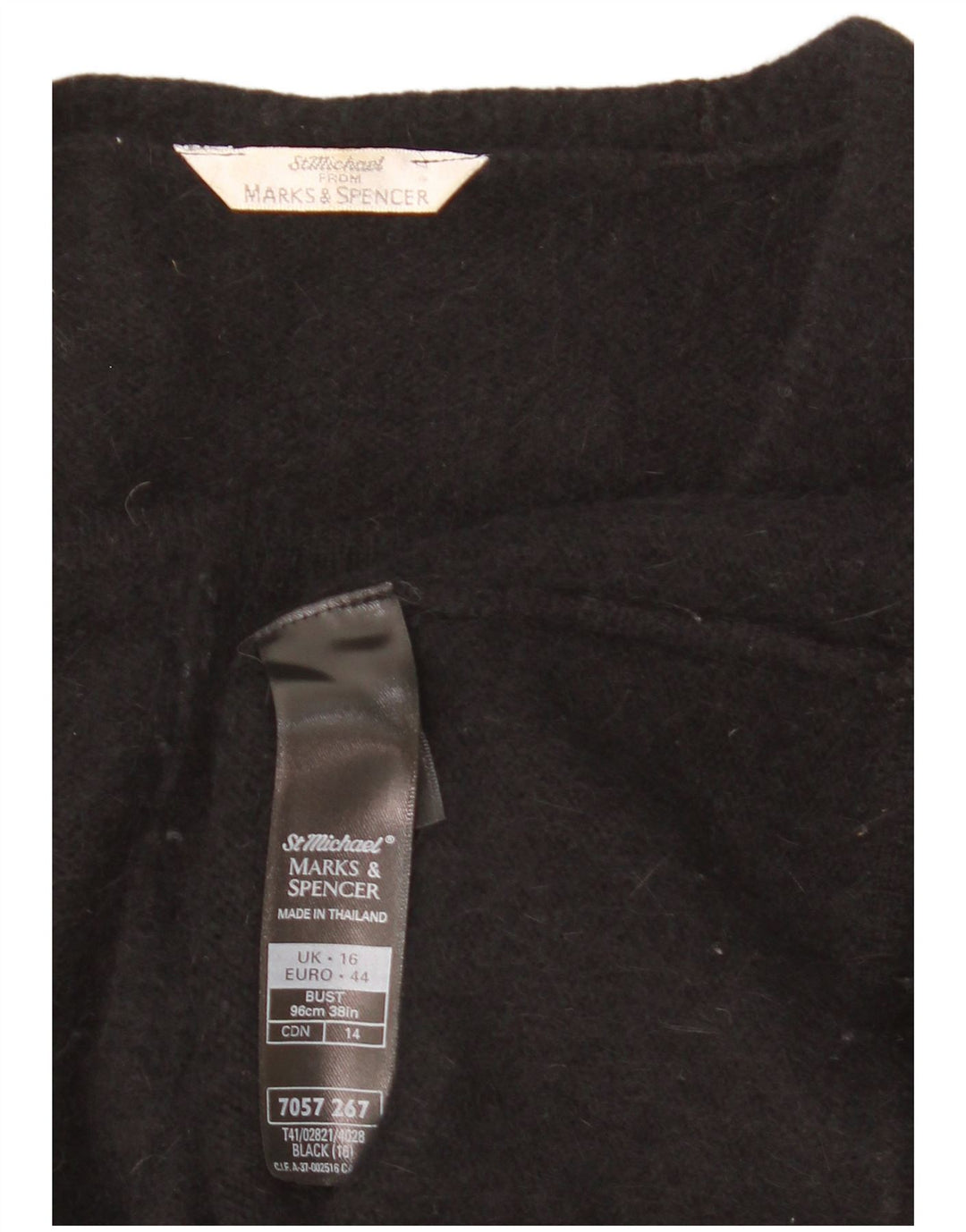 Marks & Spencer Damen Strickjacke Pullover UK 16 Large Black Angora
