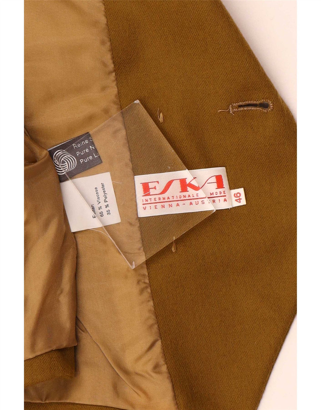 Vintage Damen 3/4 Ärmel Doppelbrust Bolero Jacke IT 46 Large Khaki