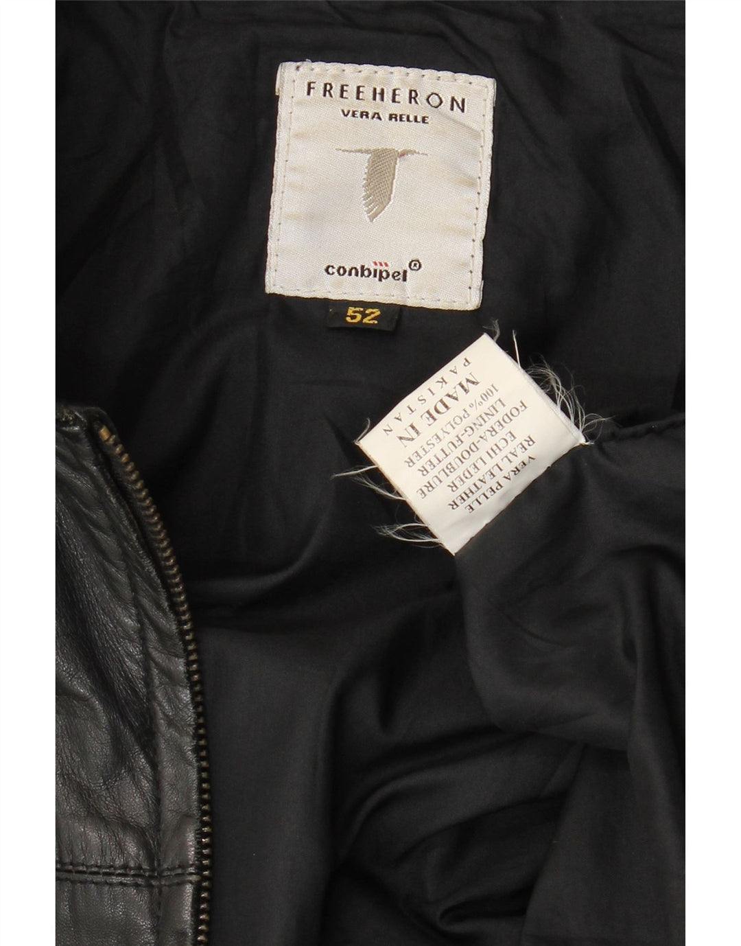 Conbipel Herren Lederjacke IT 52 Großes schwarzes Leder