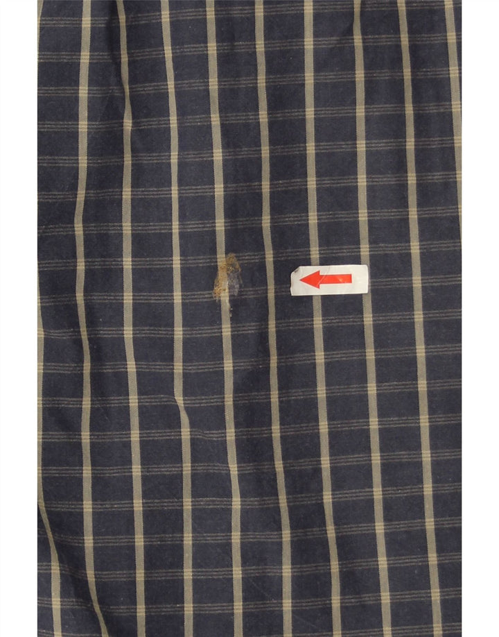 Dickies Herren-Kurzarmhemd aus mittelblauer Baumwolle mit Karomuster in Marineblau