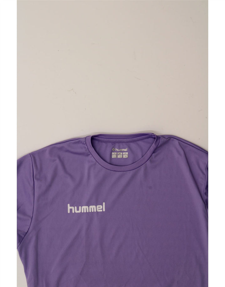 HUMMEL Womens Graphic T-Shirt Top UK 16 Large Purple Polyester Vintage Hummel and Second-Hand Hummel from Messina Hembry 