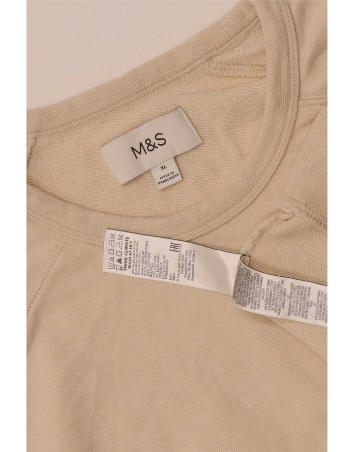 Marks & Spencer Herren Sweatshirt Pullover XL Beige Baumwolle