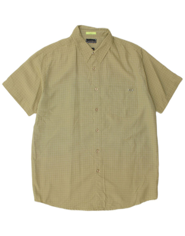 Oakley Herren Kurzarmhemd Large Khaki Check Rayon