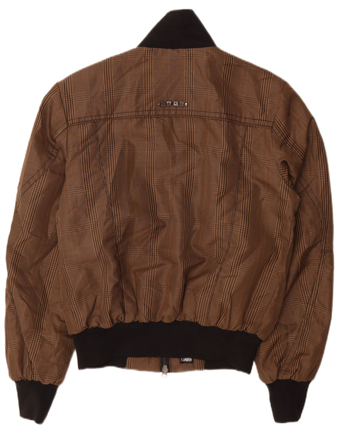 SCHREI! Herren Bomberjacke UK 36 Small Brown Check Polyester