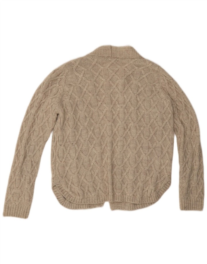 Marks & Spencer Damen Übergroßer offener Cardigan-Pullover UK 12 Mittelbeige