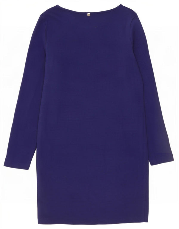 Benetton Langarm-Etuikleid für Damen, UK 6, XS, Marineblau, Baumwolle