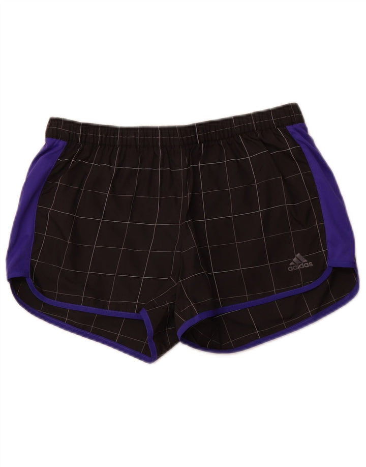 ADIDAS Damen Sportshorts UK 10 Small Black Check