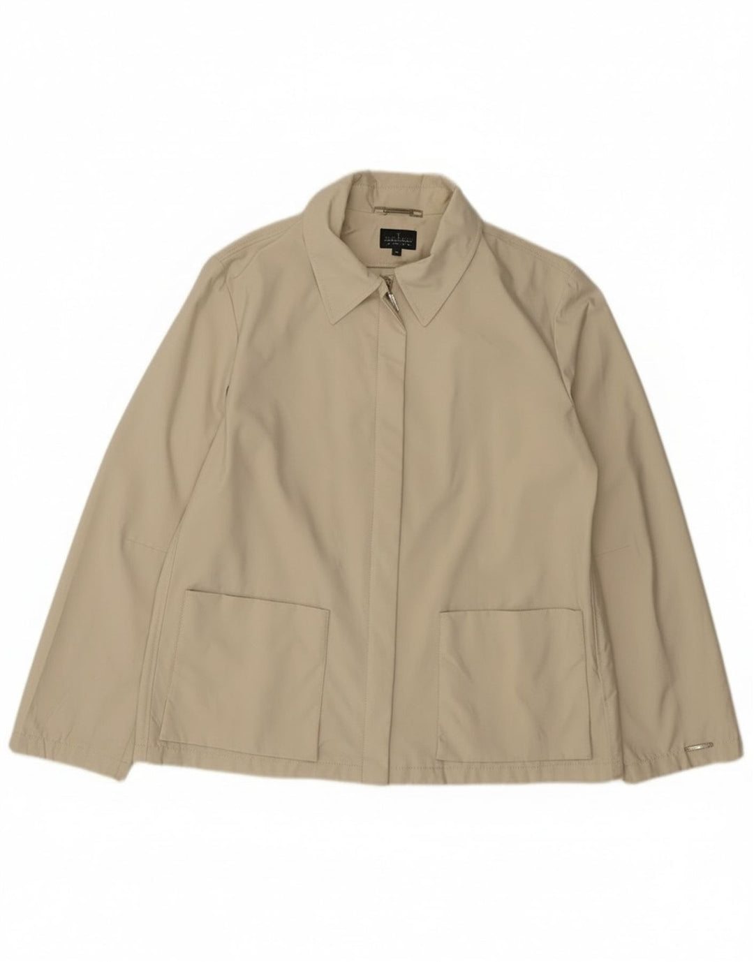 Trussardi Jeans Damen Bomberjacke IT 46 Large Beige Baumwolle