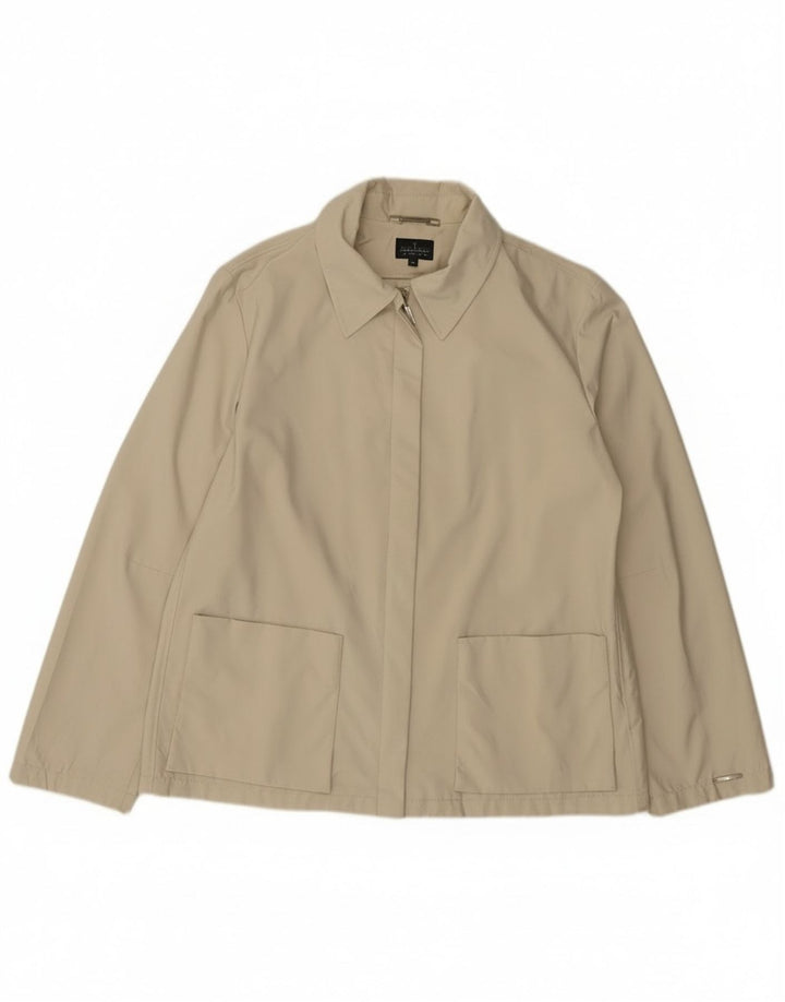 Trussardi Jeans Damen Bomberjacke IT 46 Large Beige Baumwolle