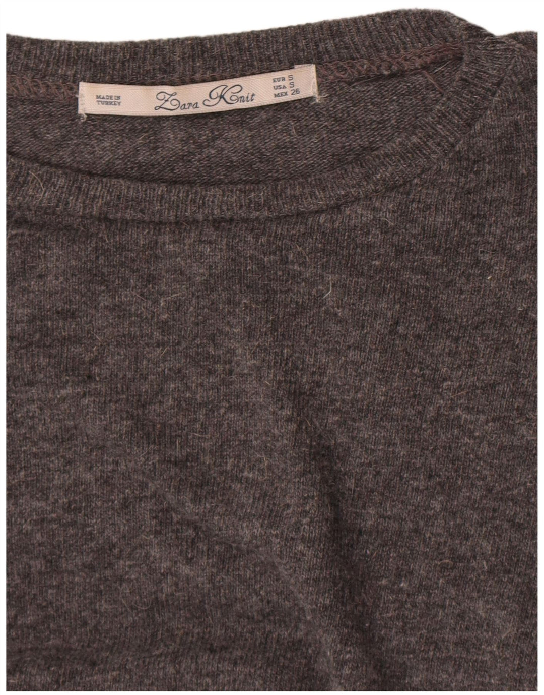 Zara Damen-Pullover, bauchfrei, übergroß, U-Boot-Ausschnitt, Gr. 10, Größe S, Grau