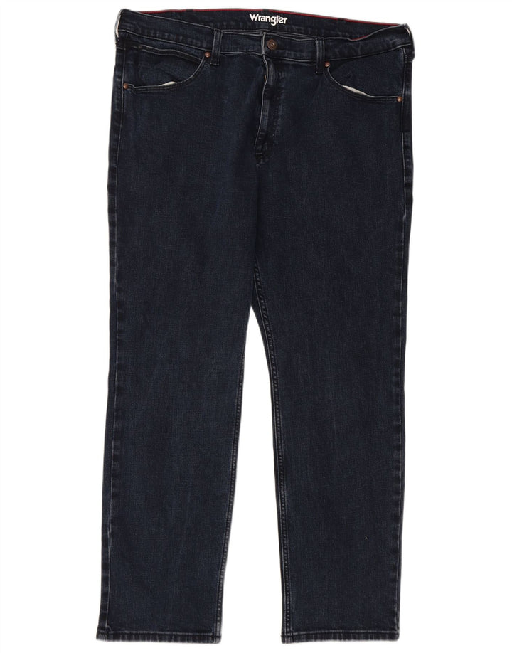 Wrangler Herren Regular Straight Jeans W38 L30 Marineblaue Baumwolle