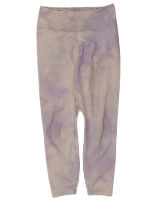 Nike Damen Dri Fit Capri-Leggings UK 8 Small Lila Tie Dye Polyester