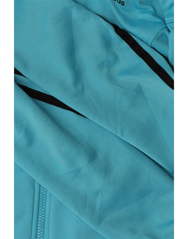 Adidas Damen Zip Hoodie Pullover UK 6 XS Blau Polyester