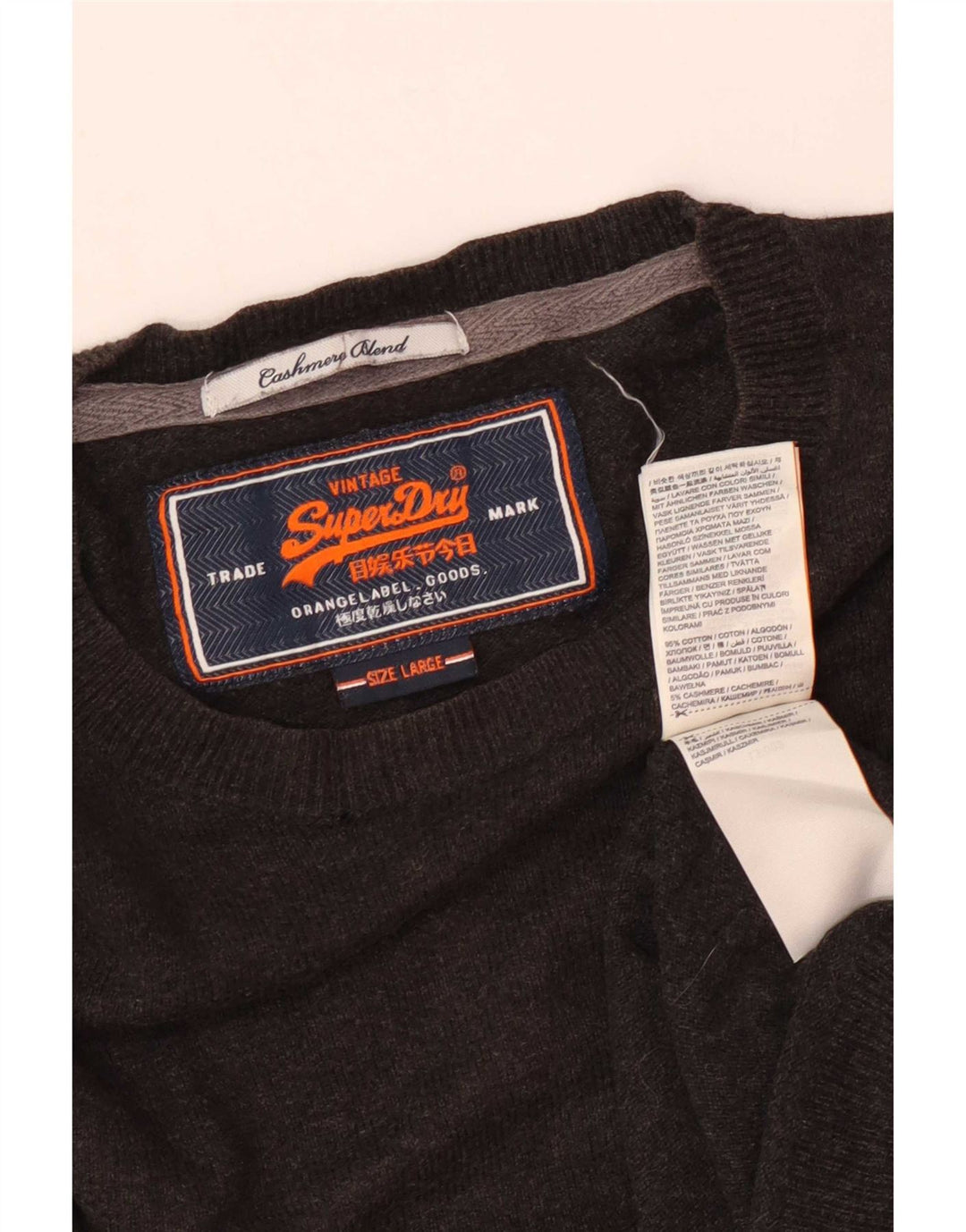 Superdry Herren-Pullover mit Rundhalsausschnitt, groß, braune Baumwolle