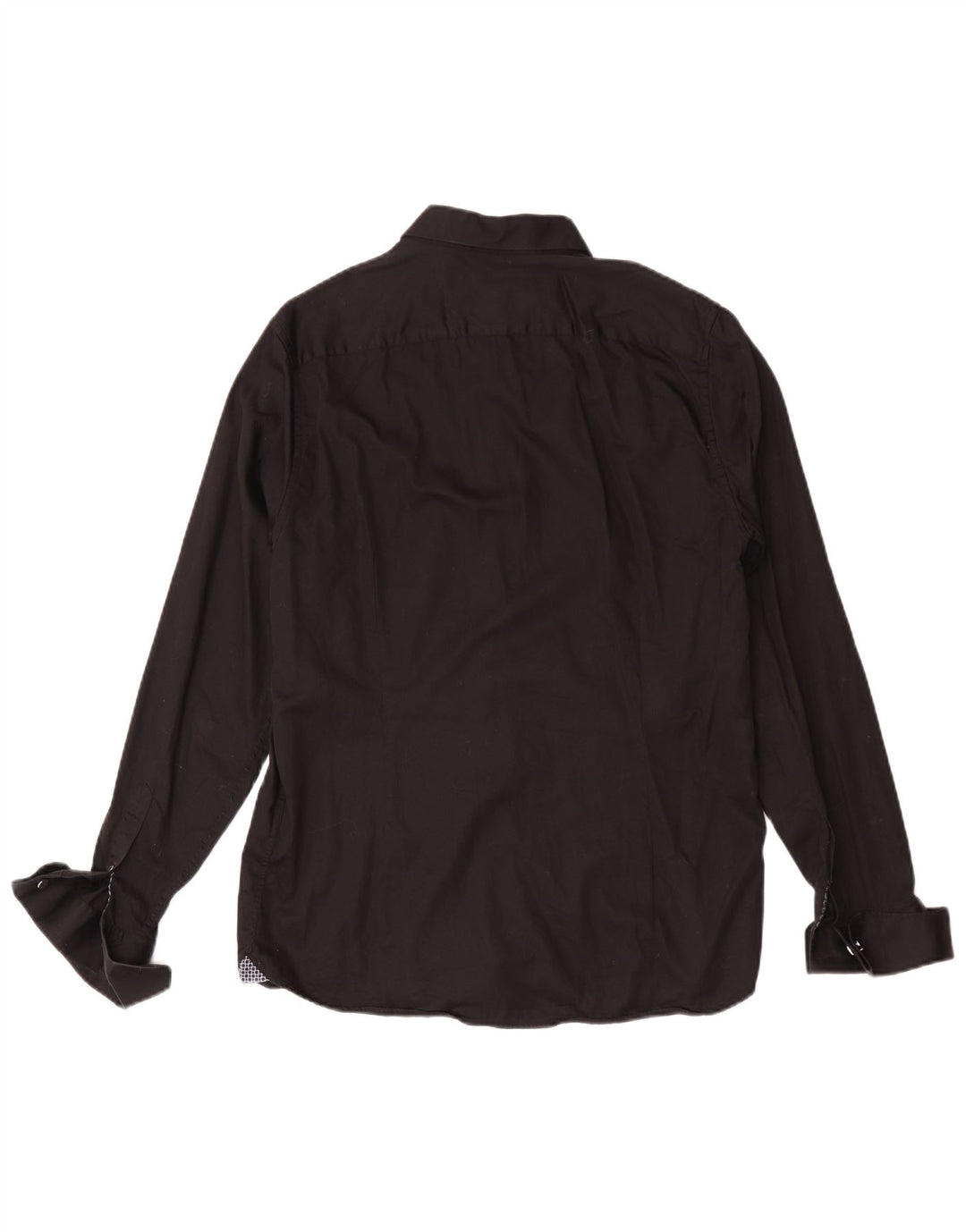 Ted Baker Herren-Hemd mit moderner Passform, formelle Größe, Größe 16, groß, schwarze Baumwolle
