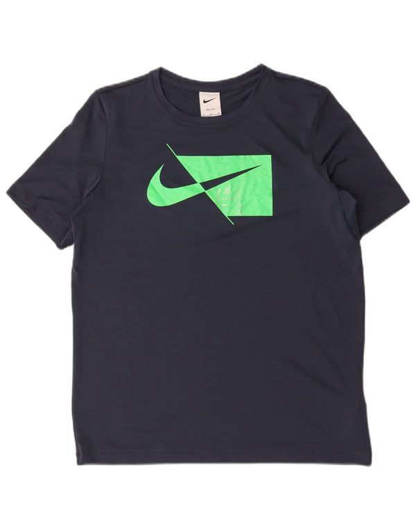 Nike Dri Fit Grafik-T-Shirt für Jungen, 13–14 Jahre, XL, Marineblau, Polyester