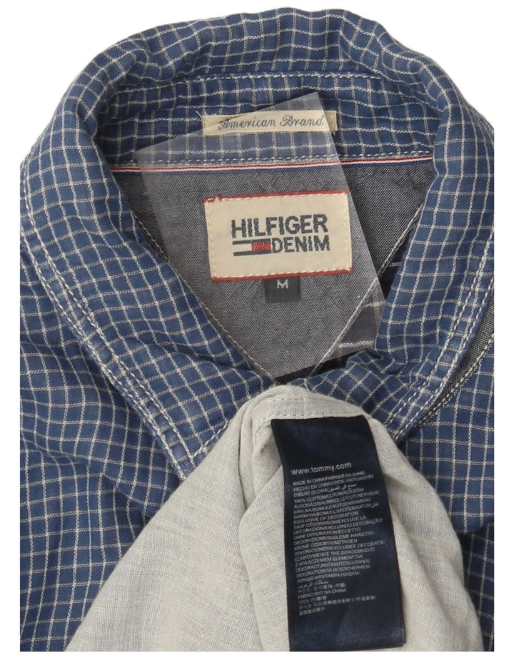 TOMMY HILFIGER Herren Flanellhemd mittelblau karierte Baumwolle