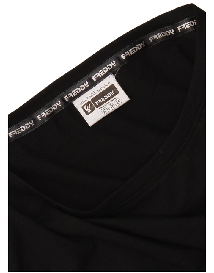 Freddy Damen T-Shirt Top UK 14 Medium Schwarz