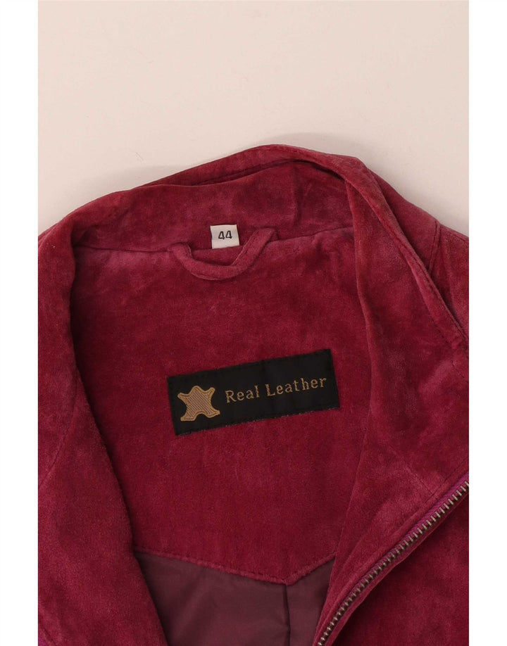Vintage Damen Wildleder Bomberjacke IT 44 Mittelrosa Leder