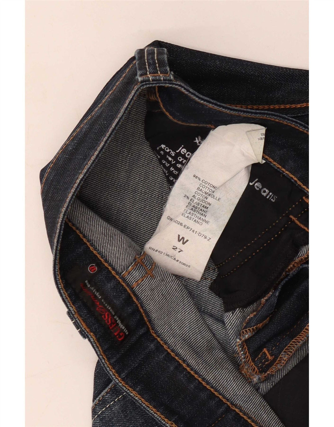 Guess Damen Slim Jeans W27 L29 Marineblaue Baumwolle