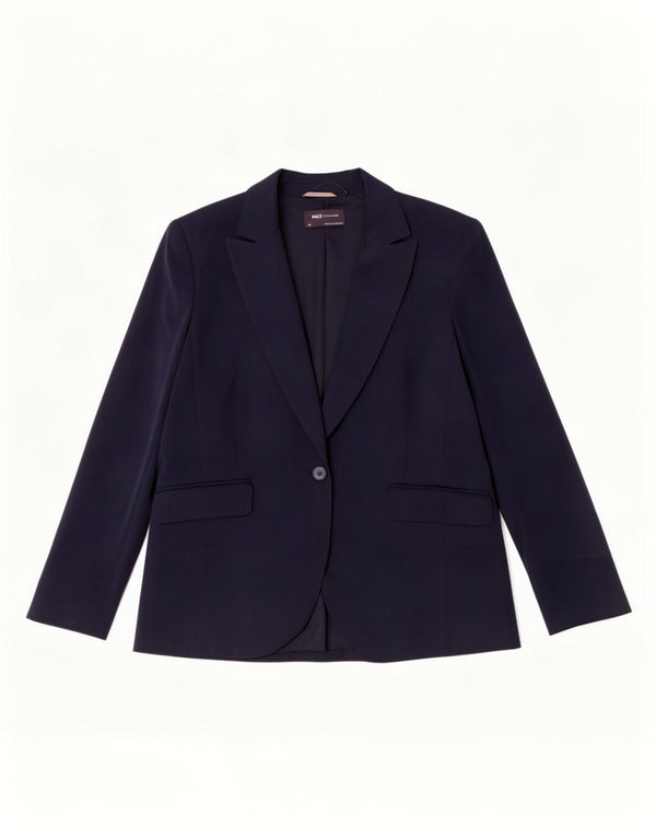 Marks & Spencer Damen-Blazer mit 1 Knopf, UK 20 2XL, Marineblau, Polyester