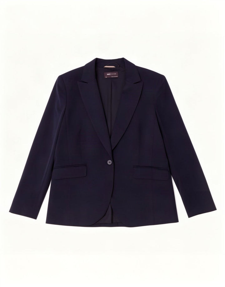Marks & Spencer Damen-Blazer mit 1 Knopf, UK 20 2XL, Marineblau, Polyester