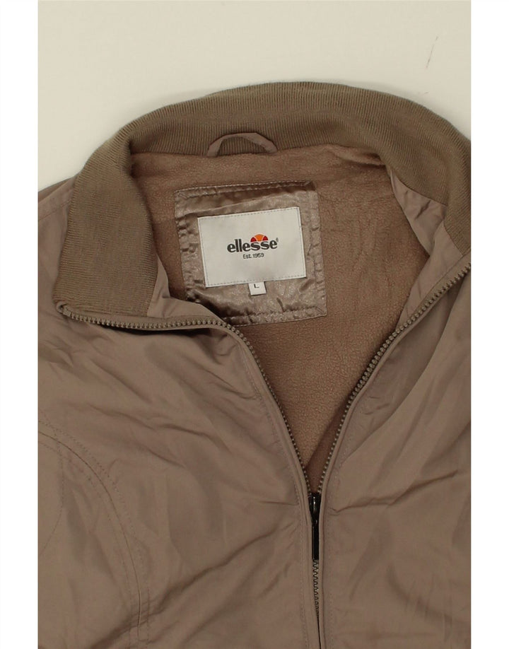 ELLESSE Womens Bomber Jacket UK 16 Large Brown Polyester Vintage Ellesse and Second-Hand Ellesse from Messina Hembry 