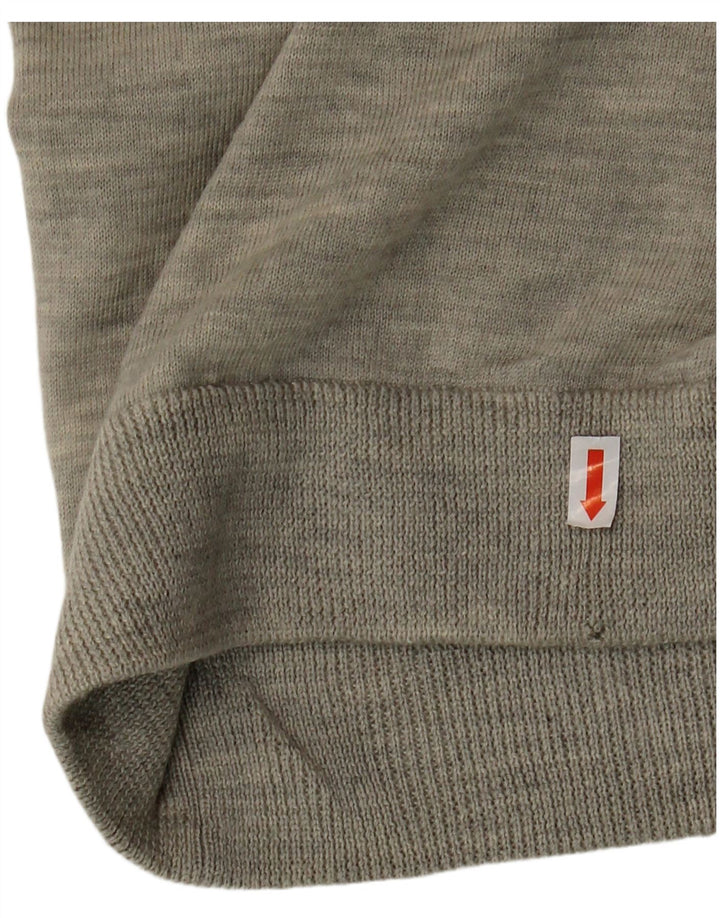 J. CREW Damen-Pullover mit U-Boot-Ausschnitt, Gr. 10, Größe S, graue Merinowolle