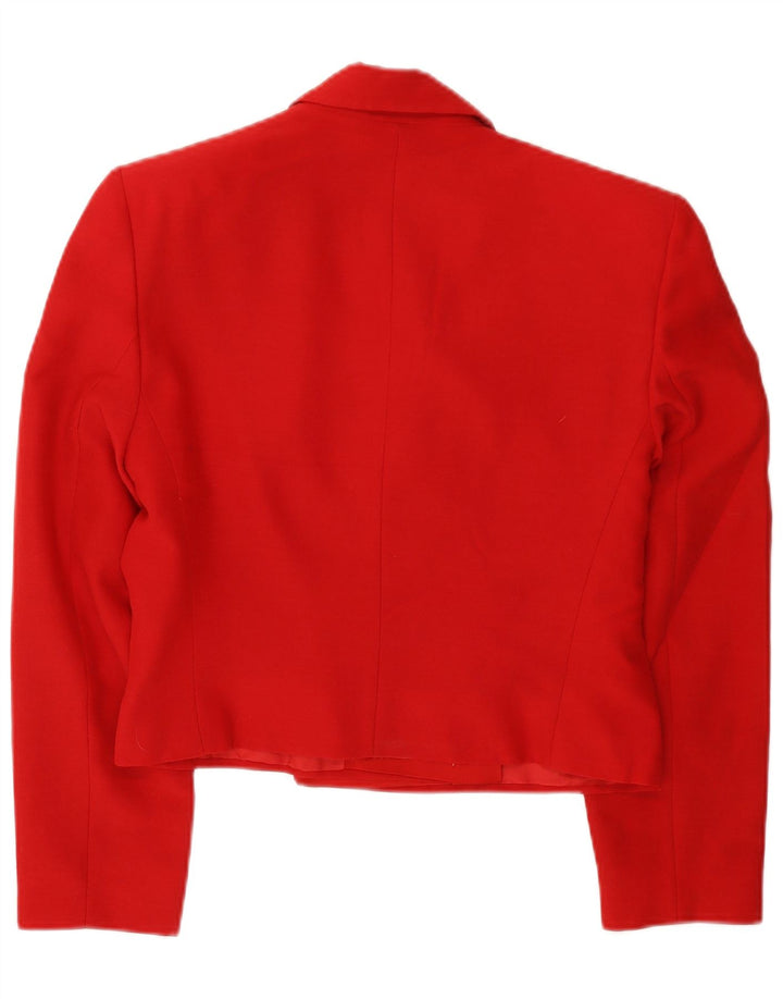 Ferre Damen Crop Zweireiher Blazer Jacke UK 14 Mittelrot