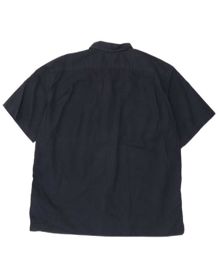 EDDIE BAUER Herren-Hemd, kurzärmelig, klassische Passform, XL, Marineblau, Baumwolle