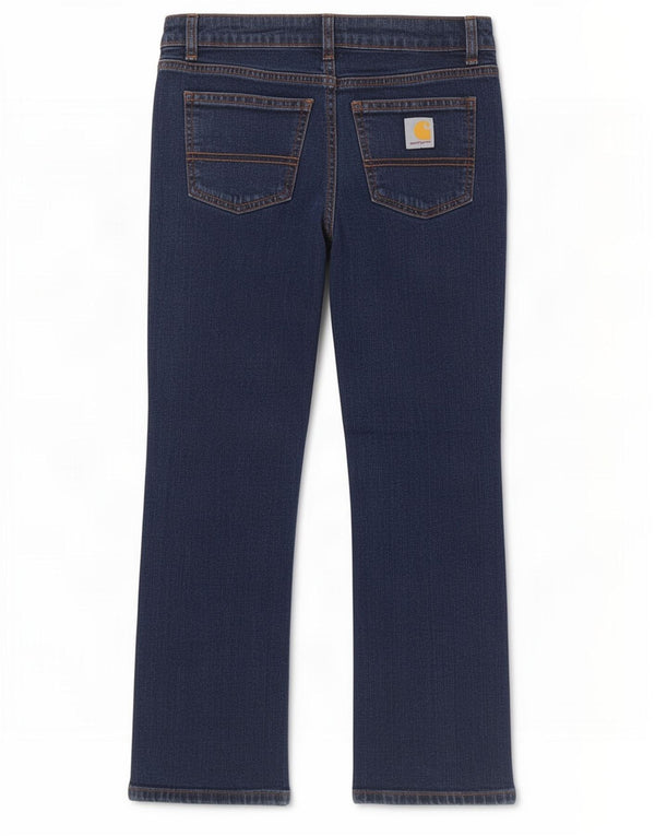 Carhartt Mädchen-Straight-Jeans, 9–10 Jahre, W24, L23, Marineblau, Baumwolle