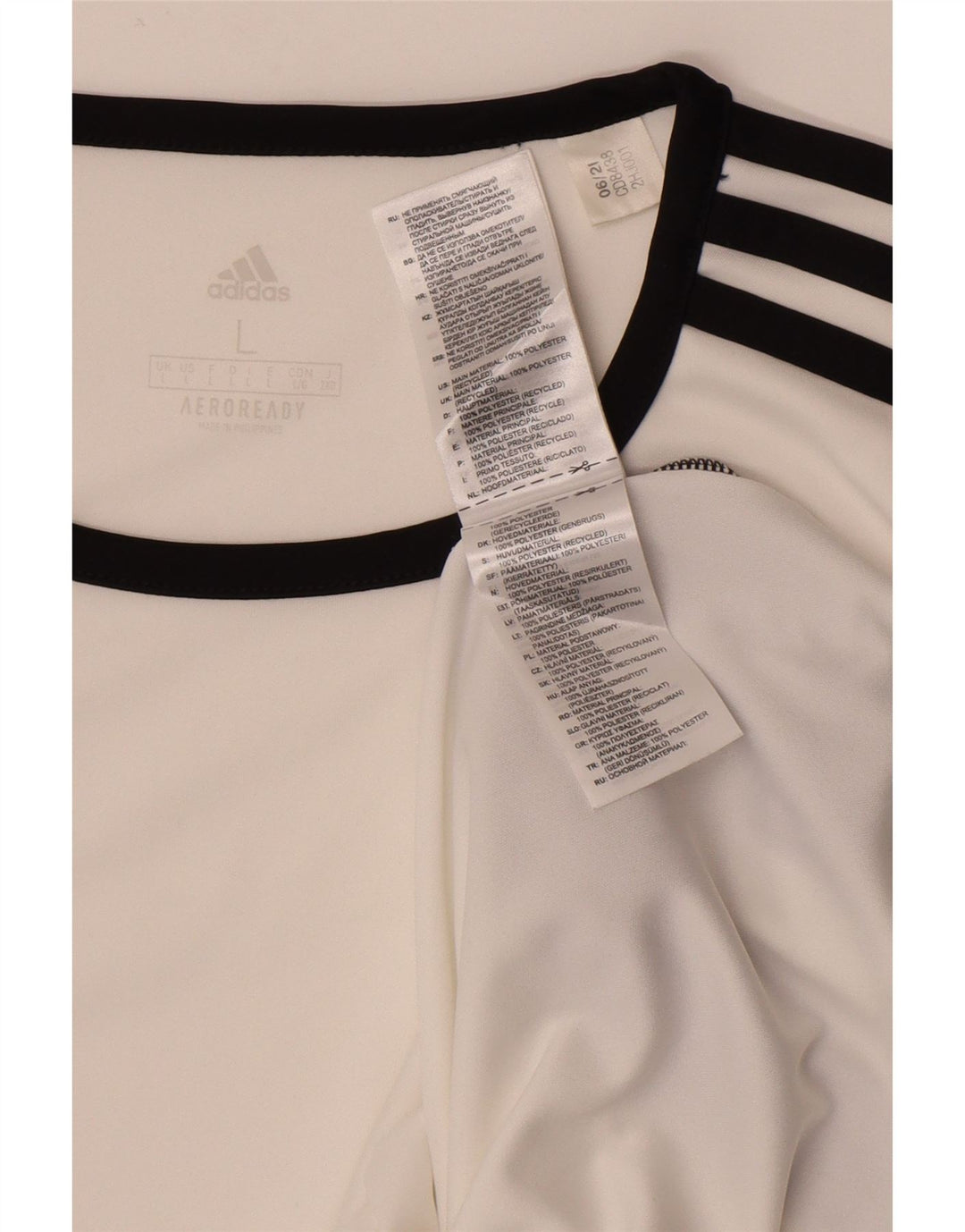Adidas Herren Aeroready T-Shirt Top Large Weiß Colourblock Polyester