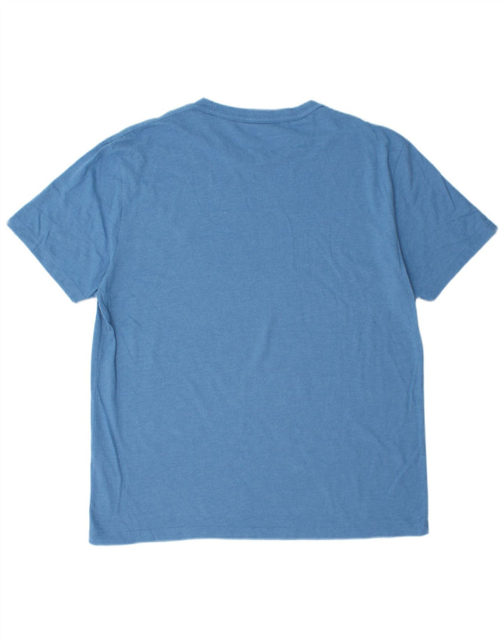 All Saints Herren-T-Shirt mit normaler Passform, groß, aus blauer Baumwolle