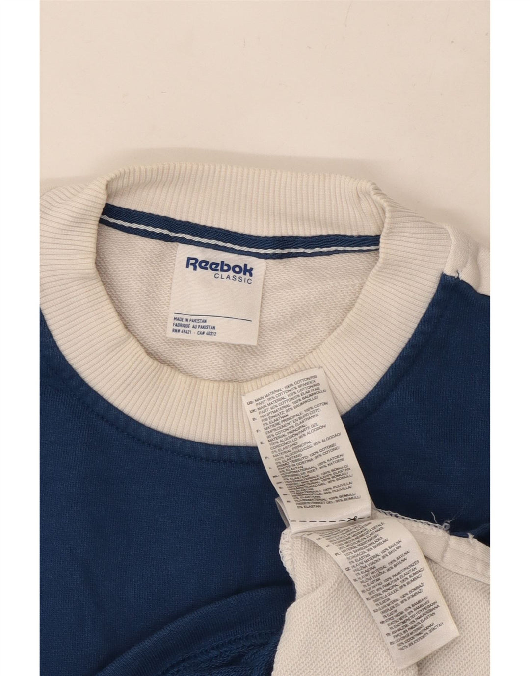 REEBOK Damen-Sweatshirt in Übergröße, Gr. 16/18, Größe L, Blau, Farbblock