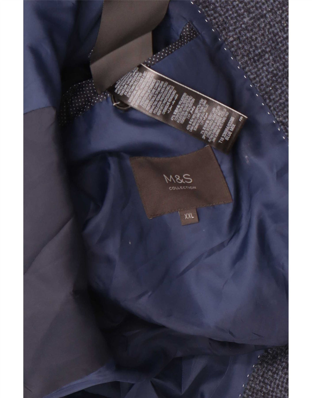 Marks & Spencer Herrenmantel UK 44 2XL Marineblau Polyester