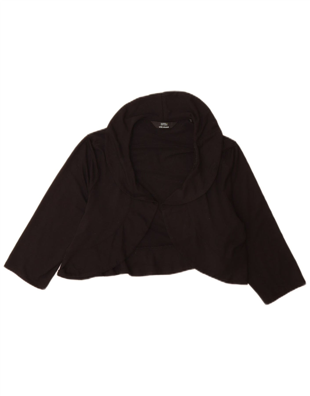 Marks & Spencer Damen Crop Bolero Top UK 14 Mittelschwarze Viskose