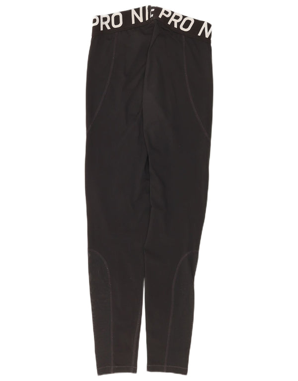 Nike Damen Dri Fit Graphic Leggings UK 16 Large Schwarz Polyester