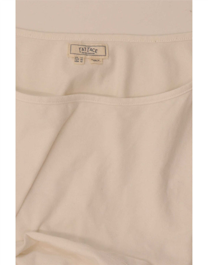 Fat Face Damen-Cami-Top, UK-Größe 44, Größe L, weiße Baumwolle