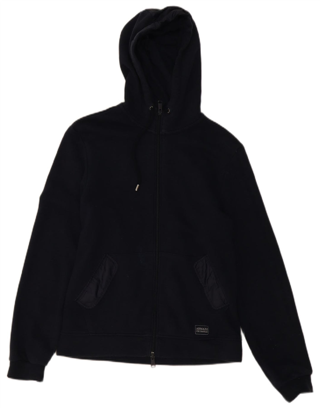 ARMANI EXCHANGE Mens Zip Hoodie Sweater Small Navy Blue Cotton