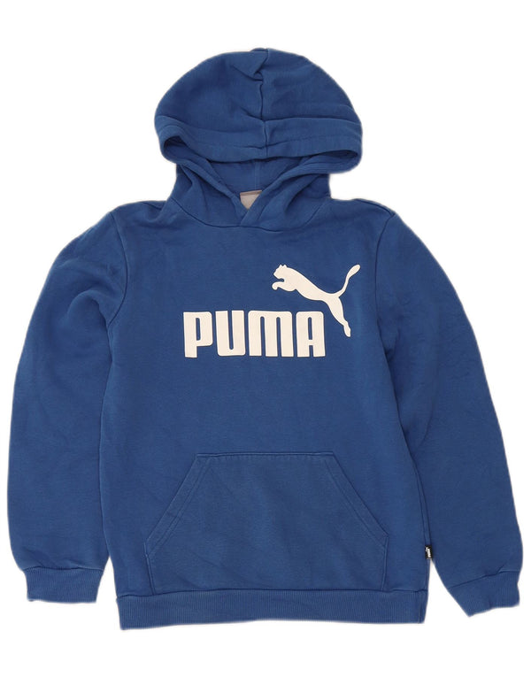 Puma Kapuzenpullover mit Grafik für Jungen, 11–12 Jahre, blaue Baumwolle
