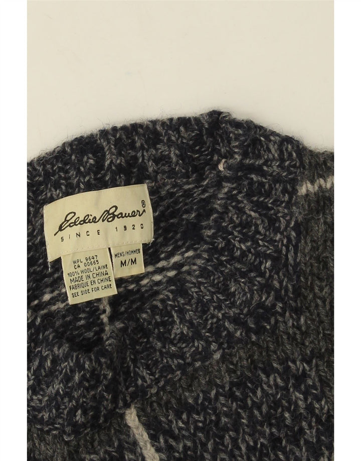 Eddie Bauer Herren-Pullover mit Rundhalsausschnitt, mittlere marineblaue Karowolle