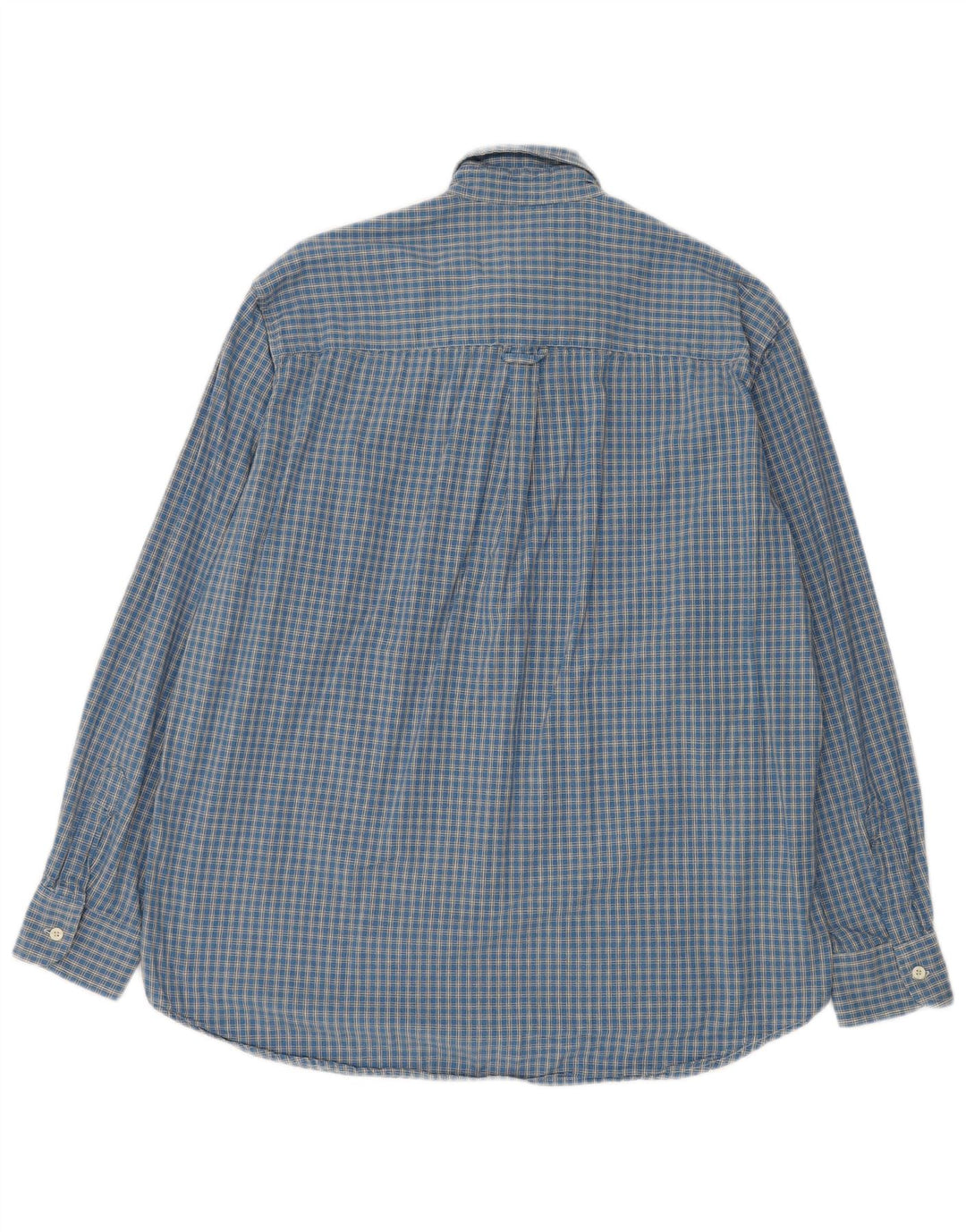 Carrera Herren-Flanellhemd, Größe 41/42, groß, blau kariert, Baumwolle