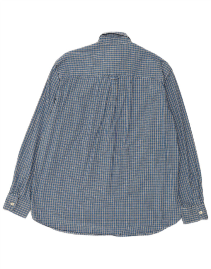 Carrera Herren-Flanellhemd, Größe 41/42, groß, blau kariert, Baumwolle