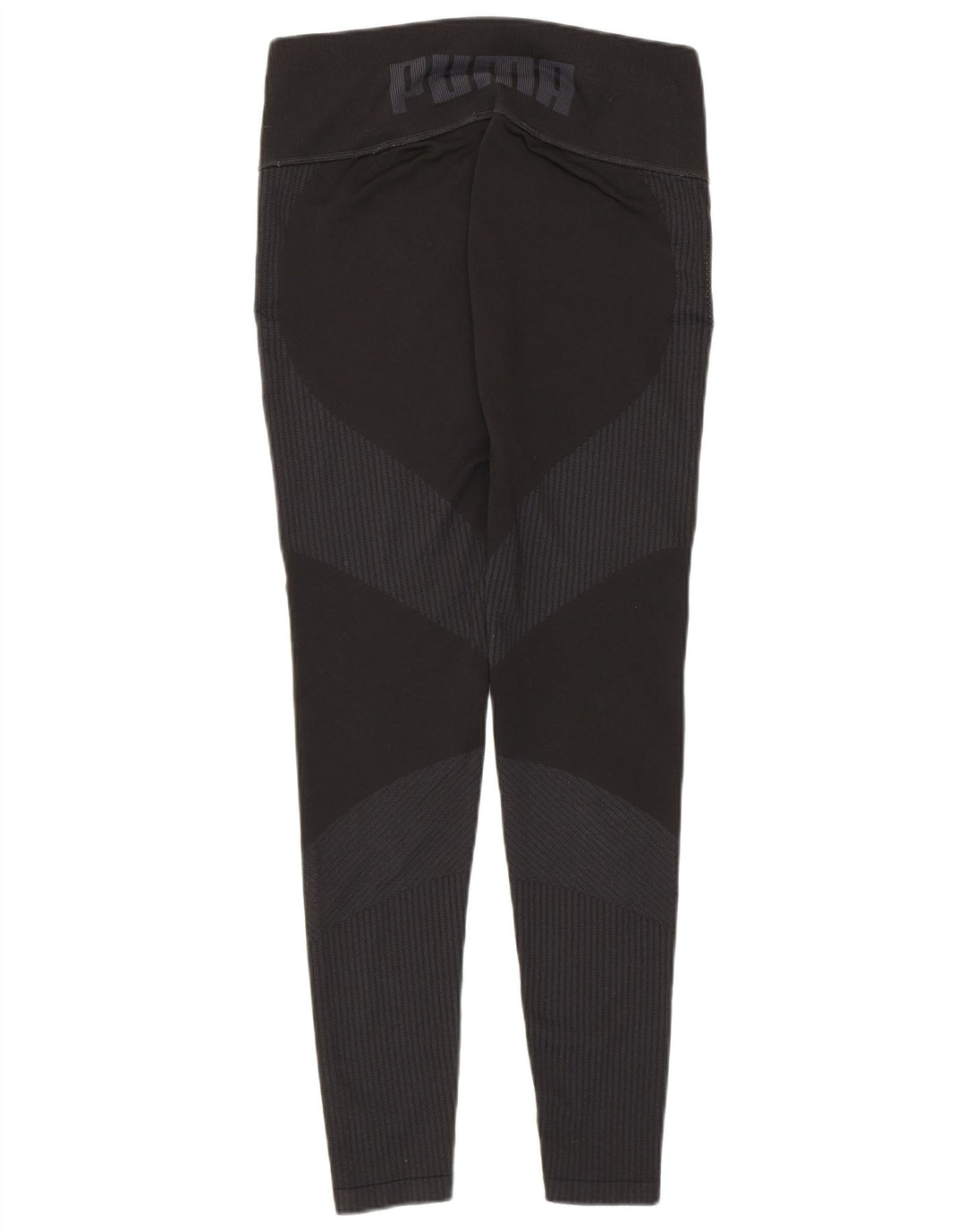 Puma Damen Graphic Leggings UK 14 Large Schwarz gestreift