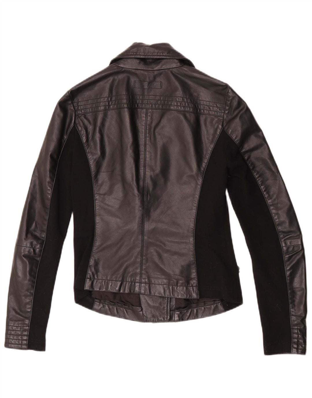 Toy G Damen Crop Leder Bikerjacke UK 8 Small Schwarzes Leder