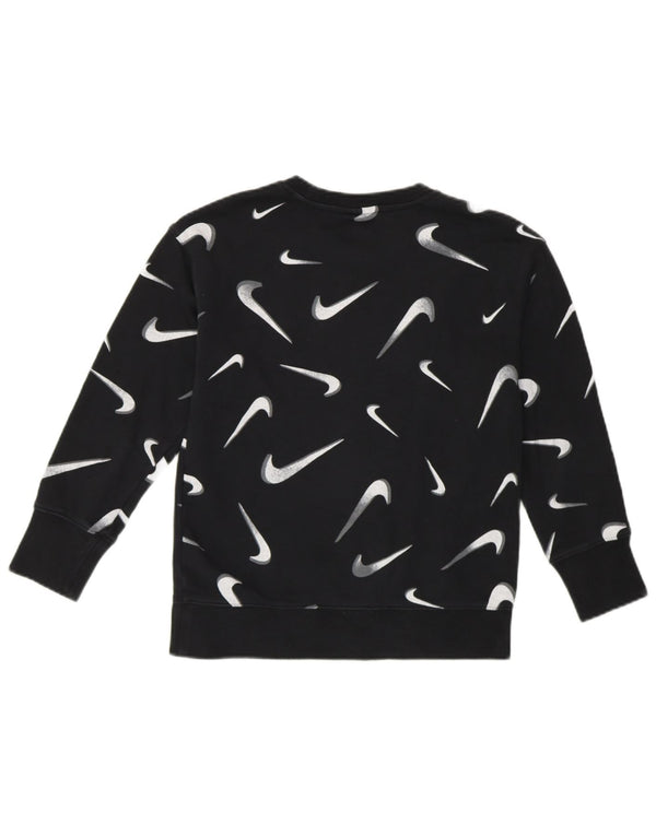 NIKE Mädchen-Sweatshirt mit Grafik, Standard-Passform, 8–9 Jahre, Größe S, Schwarz