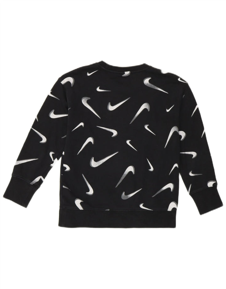 NIKE Mädchen-Sweatshirt mit Grafik, Standard-Passform, 8–9 Jahre, Größe S, Schwarz
