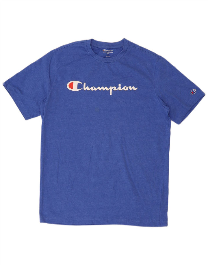 Champion Herren-T-Shirt mit normaler Grafik, Mittelblau